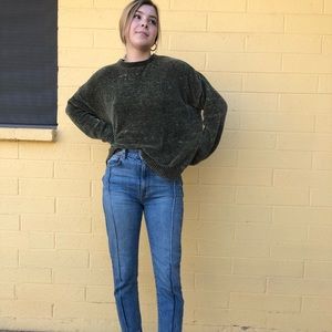 cozy olive sweater